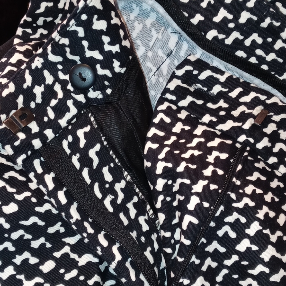 Zara Basic Black White Geometric Pants. - image 7